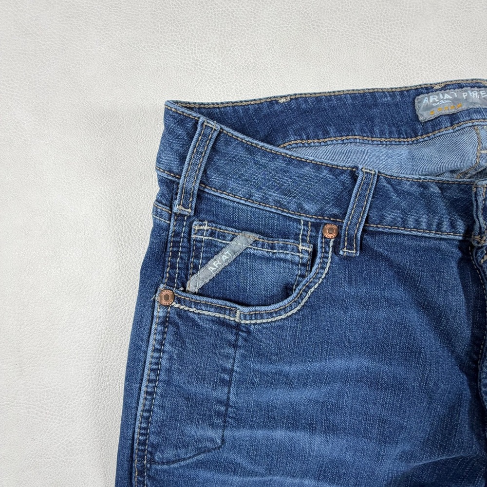 Ariat Rebar Riveter Bootcut Jeans Womens 32 Malibu Blue Perfect Rise Western - Picture 8 of 15